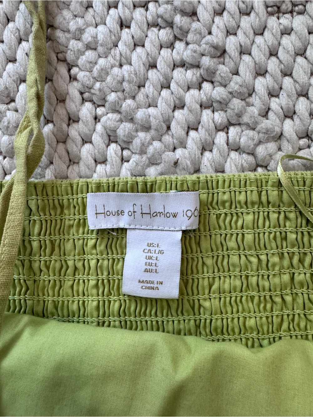 House of Harlow 1960 Lime Green Embroidered Crop Halter Top & Wide Leg Pants Set - Picture 7 of 10